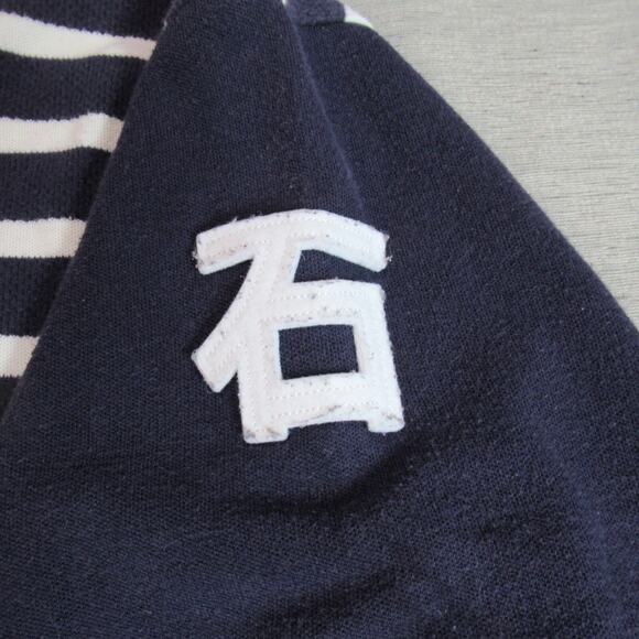 Vintage Rocawear Shirt Mens 2XL Cream Blue Striped Polo Golf Preppy Coastal 90s - Picture 6 of 12